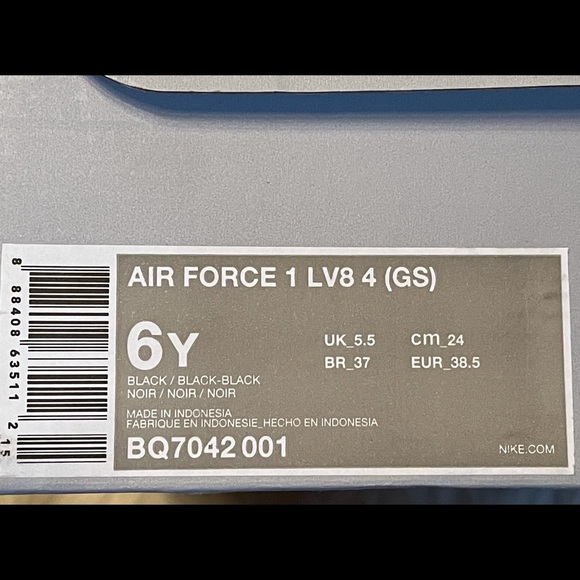 New Nike Air Force 1 LV8 GS - Black / Iridescent - Size 6Y - AF1 - Picture 9 of 9